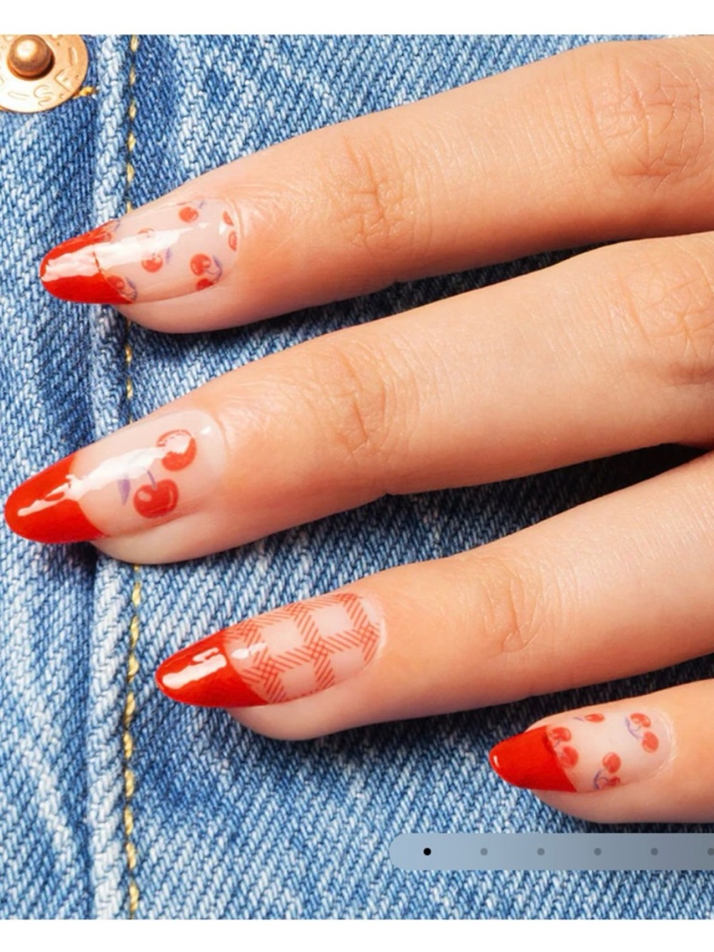 Cherry Red French Tip Nail Polish Strips